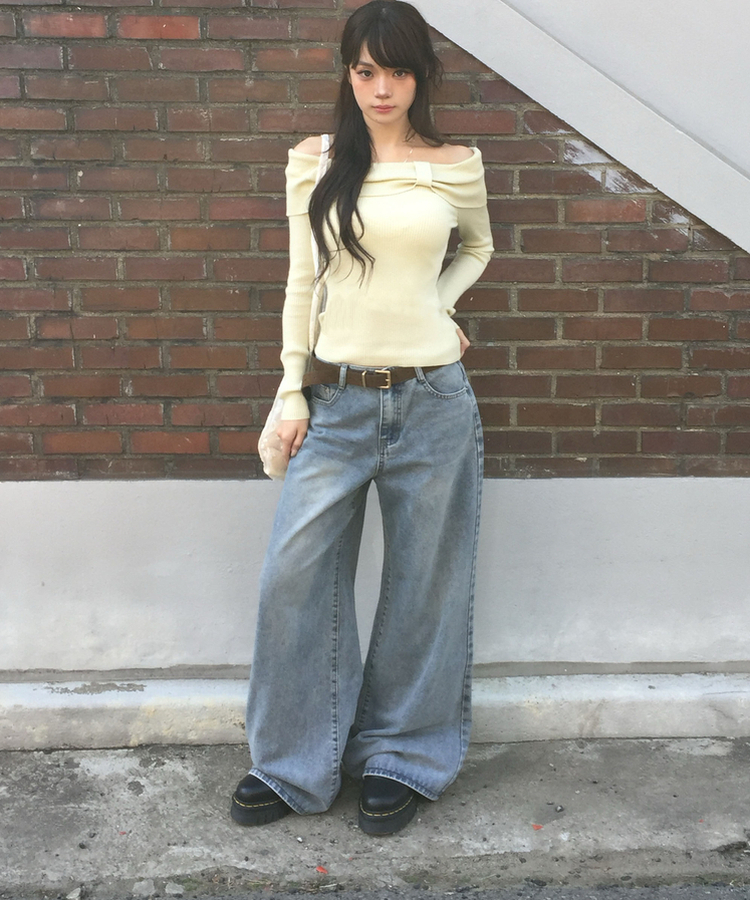 【丈別】ワイドデニムパンツ(6color) VINTAGE BLUE