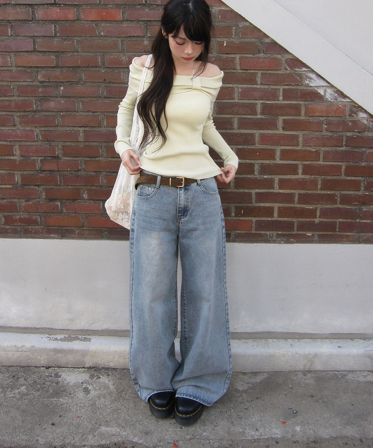 【丈別】ワイドデニムパンツ(6color) VINTAGE BLUE