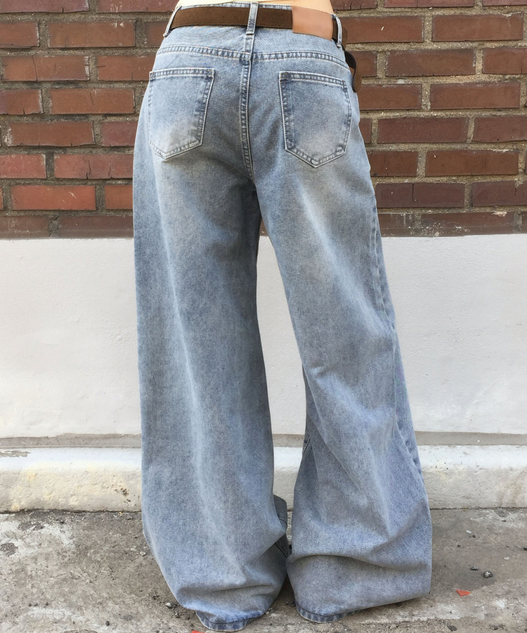 【丈別】ワイドデニムパンツ(6color) VINTAGE BLUE