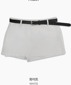 【ベルト付き】サイドスリットミニスカートパンツ