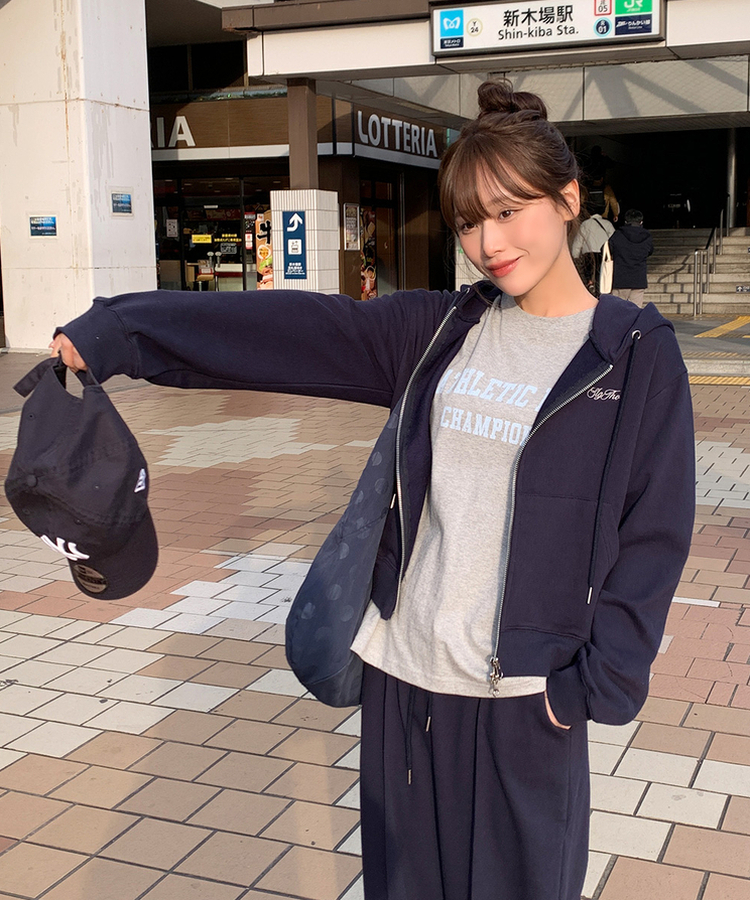 レタリング半袖Tシャツ MELANGE GRAY