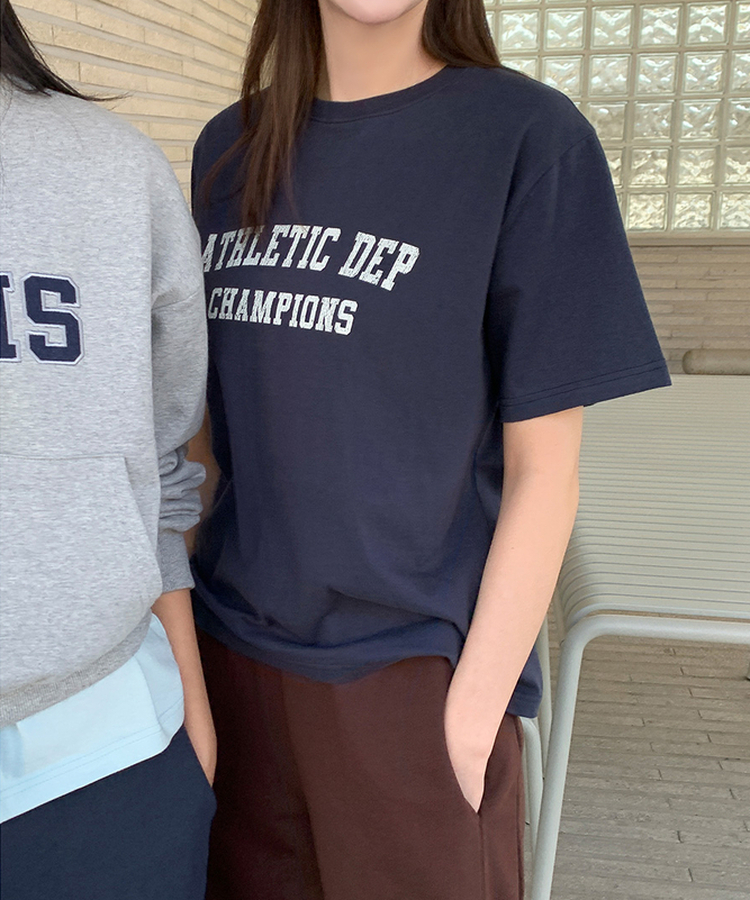 レタリング半袖Tシャツ NAVY