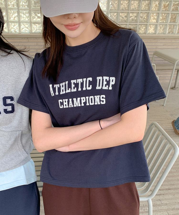 レタリング半袖Tシャツ NAVY