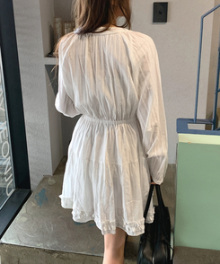 アイレットストリングフレアワンピース IVORY