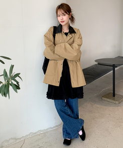 アイレットストリングフレアワンピース BLACK