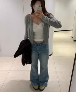 Vネックレースキャミソール WHITE