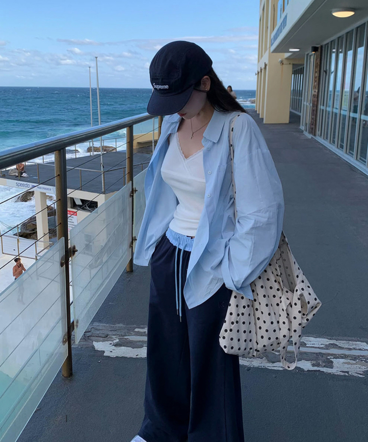 Vネックレースキャミソール WHITE