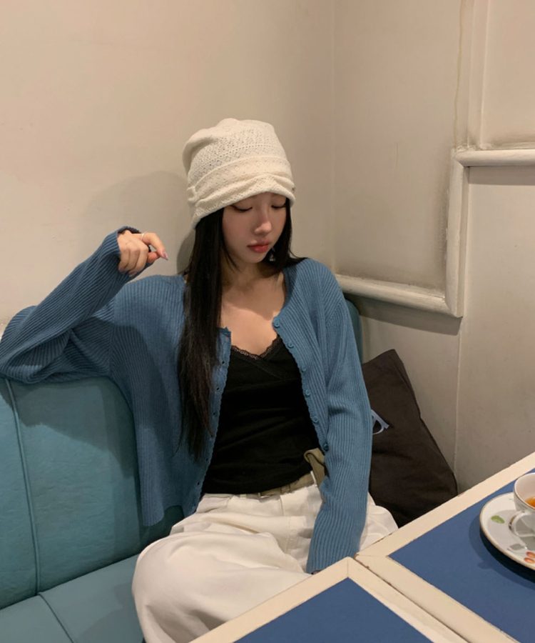 Vネックレースキャミソール BLACK