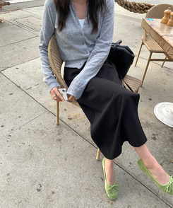 リボンスエードフラットシューズ MINT