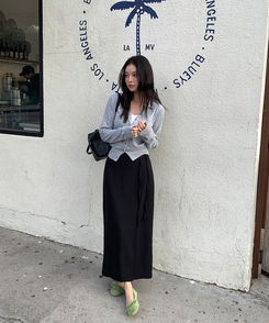 リボンスエードフラットシューズ MINT