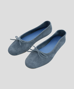リボンスエードフラットシューズ