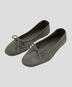 リボンスエードフラットシューズ