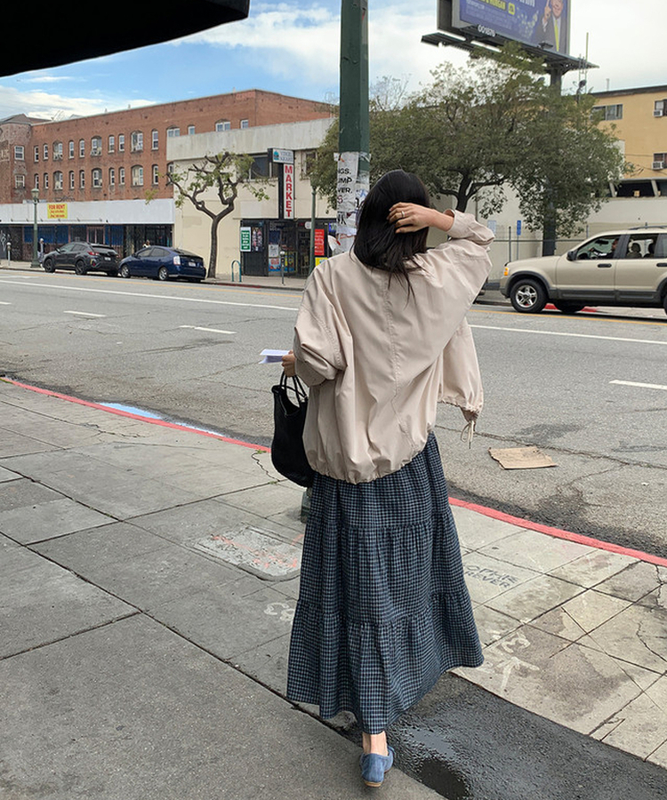 リボンスエードフラットシューズ BLUE