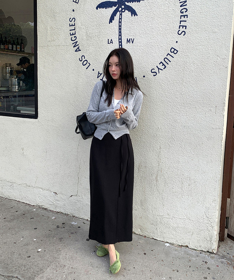 リボンスエードフラットシューズ MINT