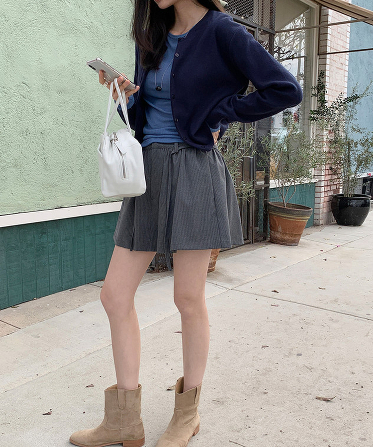 ストライプスカートパンツ GREY(ST)