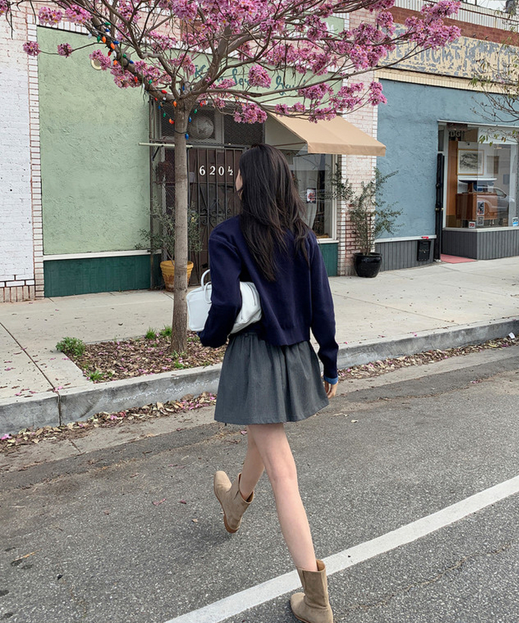 ストライプスカートパンツ GREY(ST)