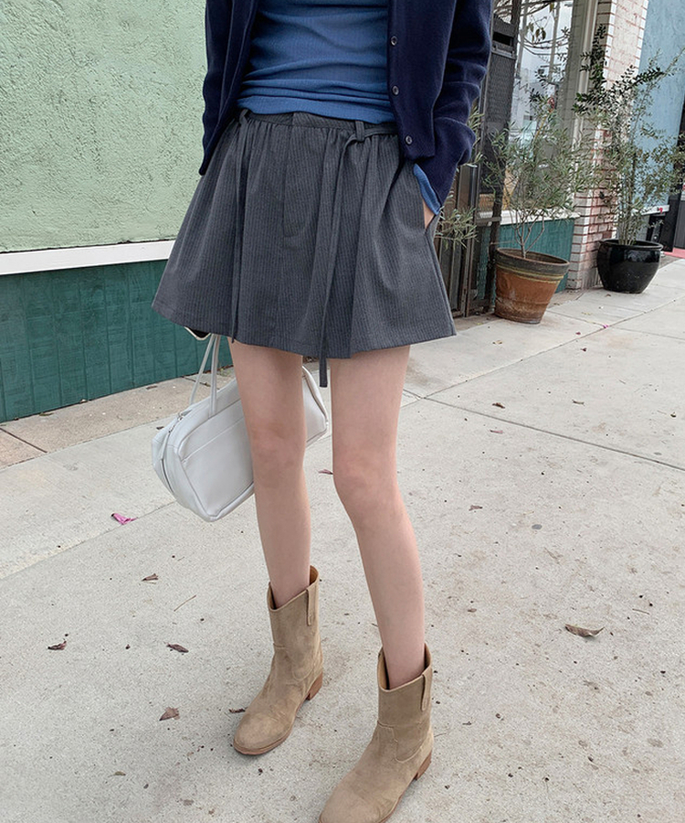 ストライプスカートパンツ GREY(ST)