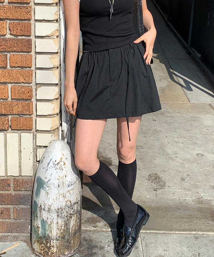 ストライプスカートパンツ BLACK(ST)