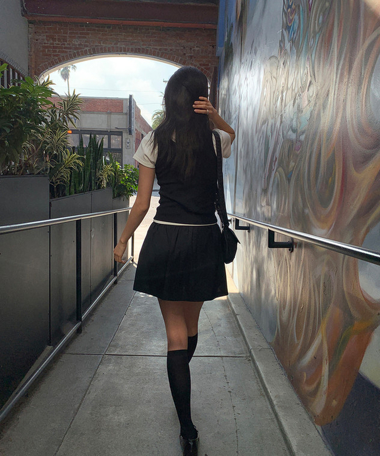 ストライプスカートパンツ BLACK(ST)