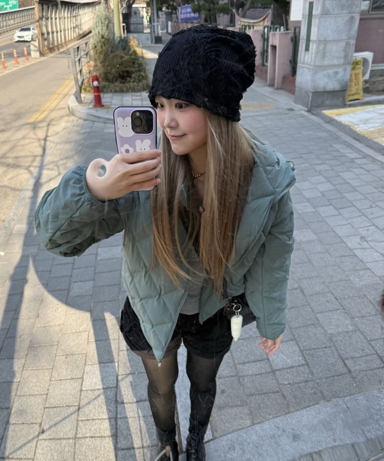 플라워 비니 블랙