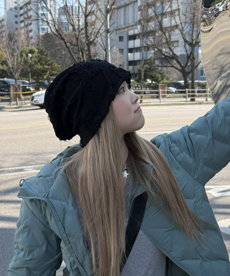 플라워 비니 블랙