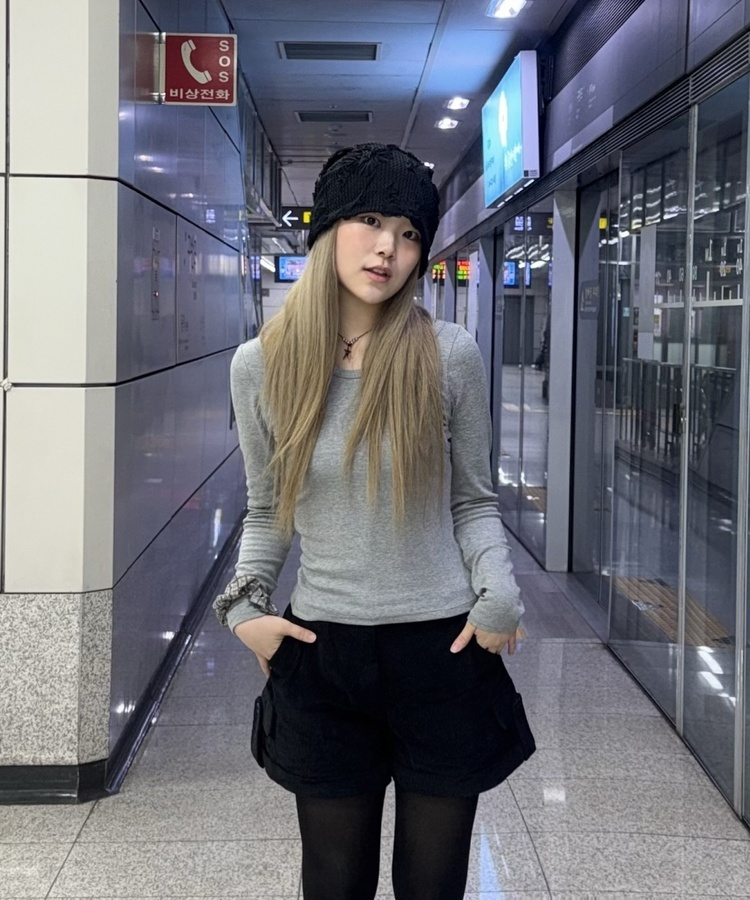 플라워 비니 블랙