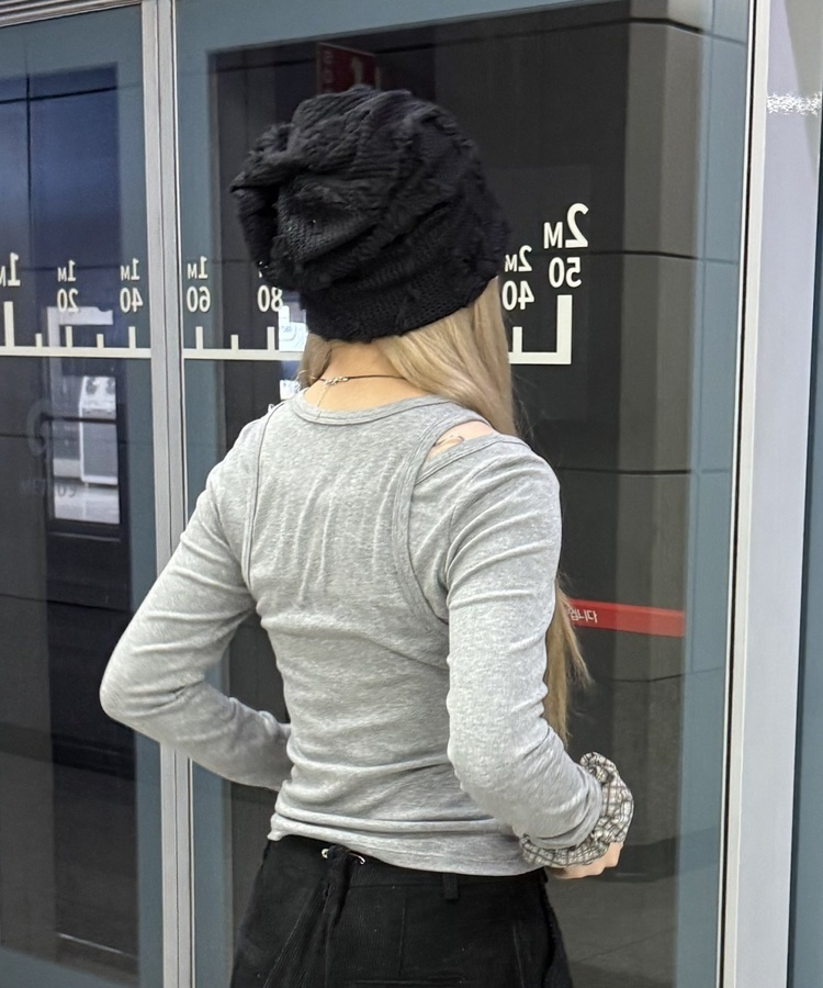 플라워 비니 블랙