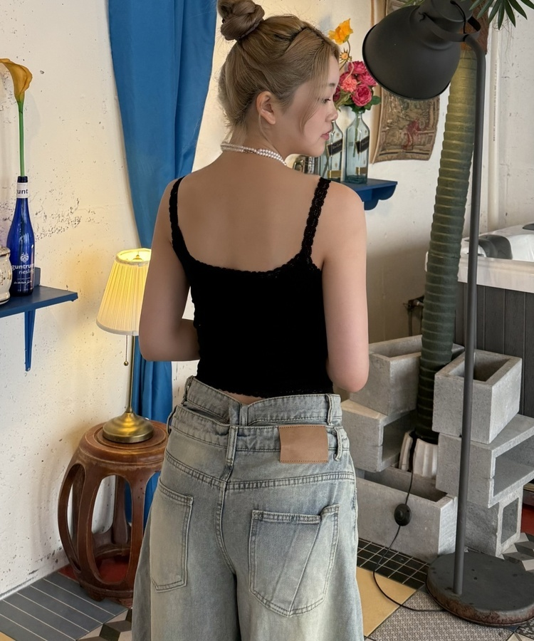 더블 오비 데님팬츠 연청