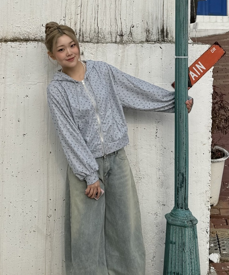 더블 오비 데님팬츠 연청