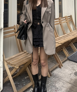 ウエストシェイプドロストジャケット KHAKI