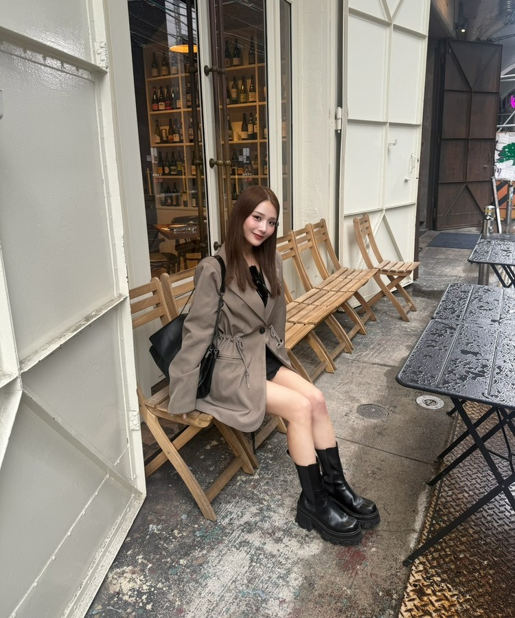 ウエストシェイプドロストジャケット KHAKI