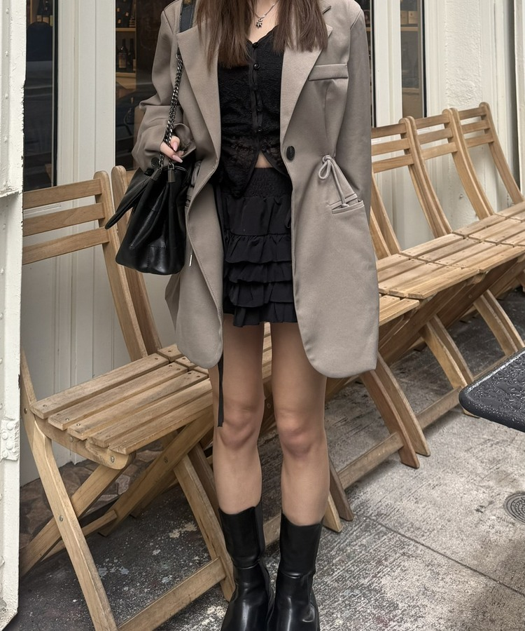 ウエストシェイプドロストジャケット KHAKI