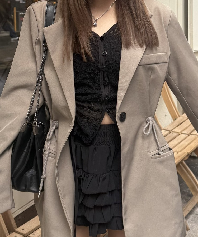 ウエストシェイプドロストジャケット KHAKI