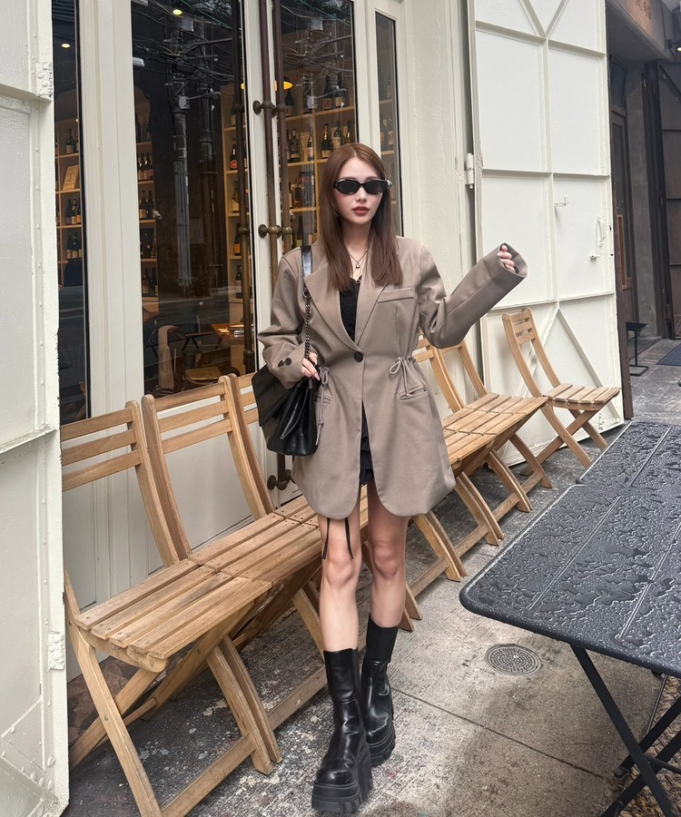 ウエストシェイプドロストジャケット KHAKI