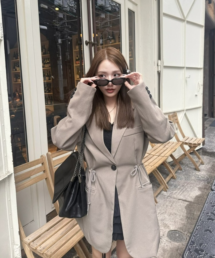 ウエストシェイプドロストジャケット KHAKI