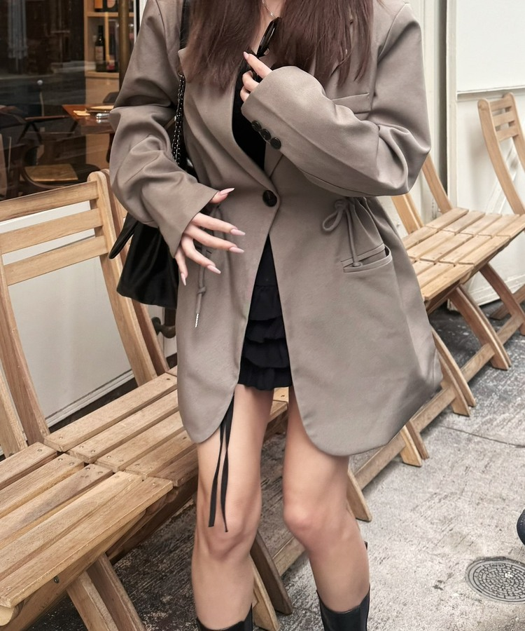 ウエストシェイプドロストジャケット KHAKI