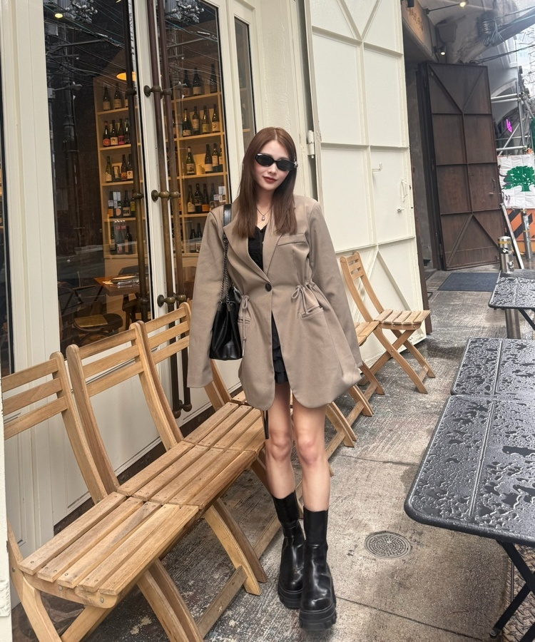 スクエアチェーンクロスバッグ BLACK