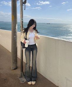 【마법팬츠/골반보정】기장별 워싱 부츠컷 데님 팬츠 빈티지진청