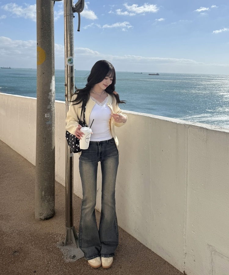 【마법팬츠/골반보정】기장별 워싱 부츠컷 데님 팬츠 빈티지진청