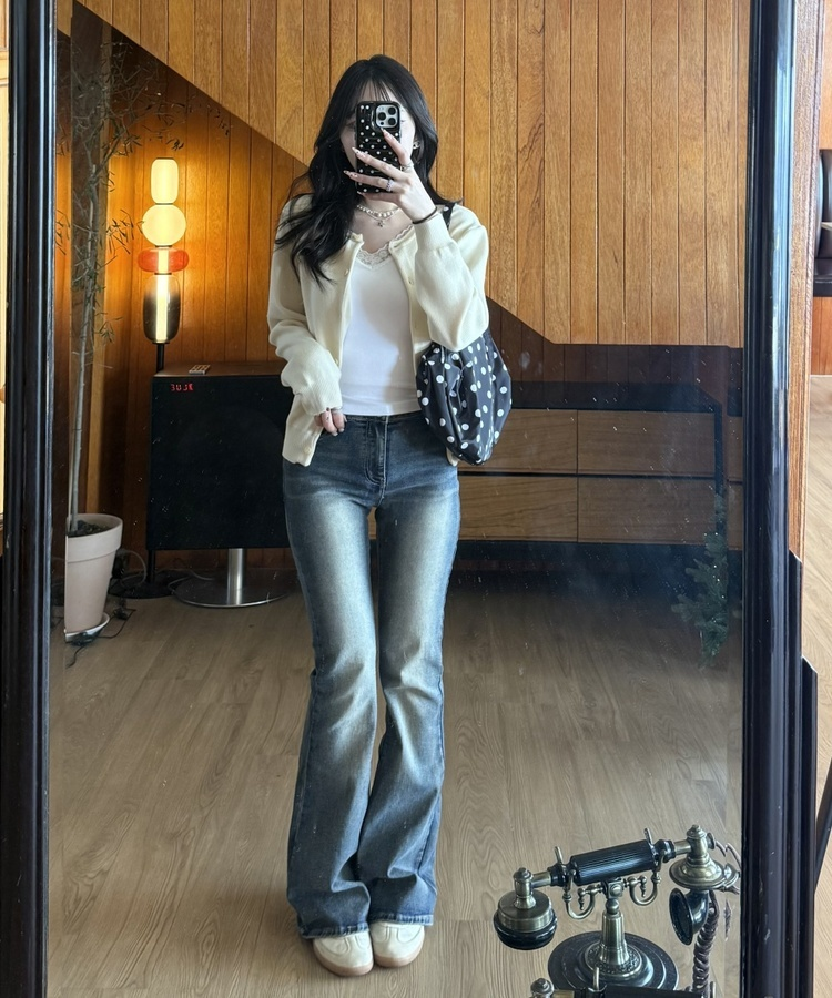 【마법팬츠/골반보정】기장별 워싱 부츠컷 데님 팬츠 빈티지진청