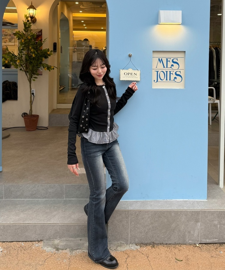 【마법팬츠/골반보정】기장별 워싱 부츠컷 데님 팬츠 진청