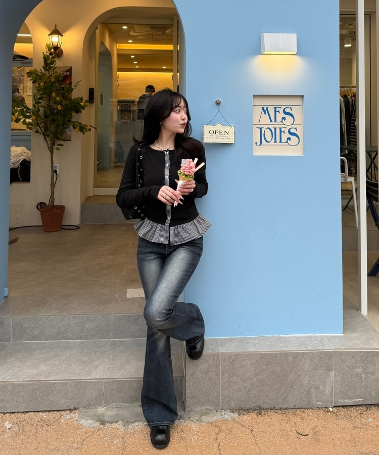 【마법팬츠/골반보정】기장별 워싱 부츠컷 데님 팬츠 진청