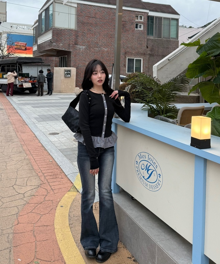 【마법팬츠/골반보정】기장별 워싱 부츠컷 데님 팬츠 진청