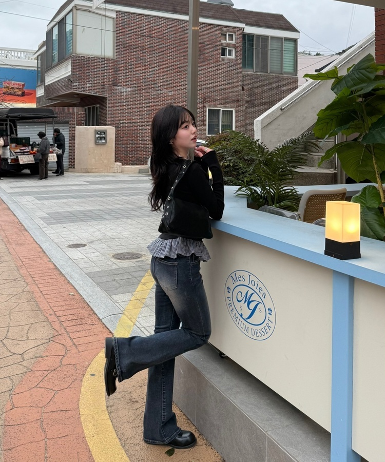 【마법팬츠/골반보정】기장별 워싱 부츠컷 데님 팬츠 진청