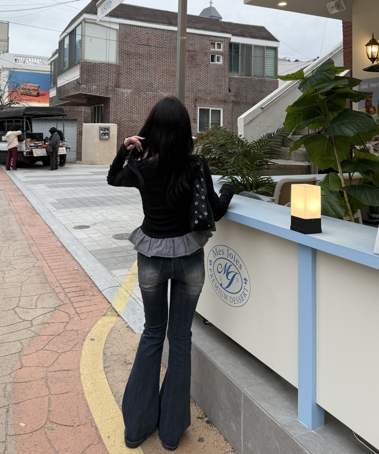 【마법팬츠/골반보정】기장별 워싱 부츠컷 데님 팬츠 진청