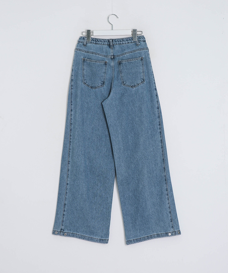 【기장별/완벽비율】사이드 핀턱 와이드 데님 팬츠