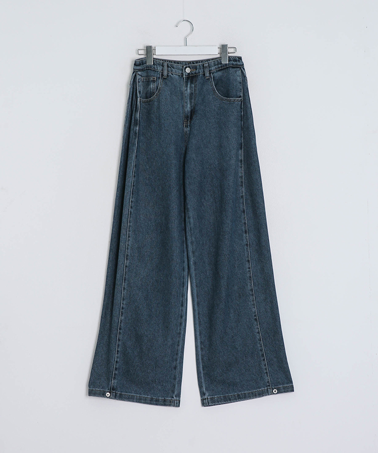 【기장별/완벽비율】사이드 핀턱 와이드 데님 팬츠