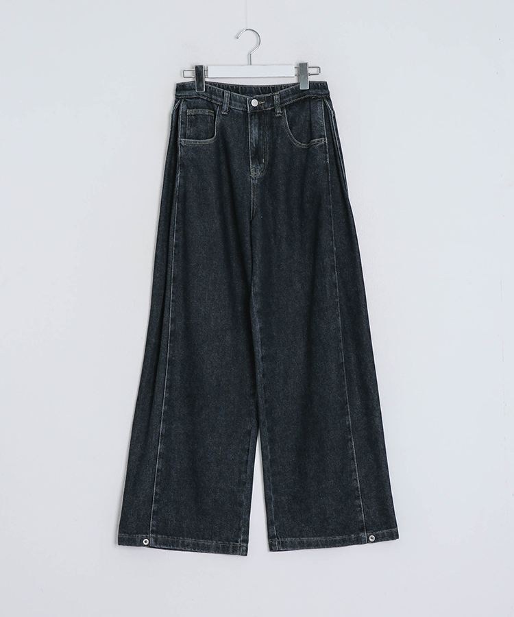 【기장별/완벽비율】사이드 핀턱 와이드 데님 팬츠