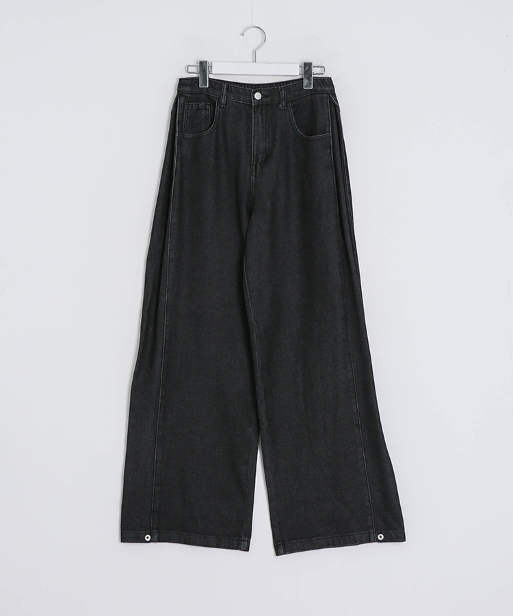 【기장별/완벽비율】사이드 핀턱 와이드 데님 팬츠