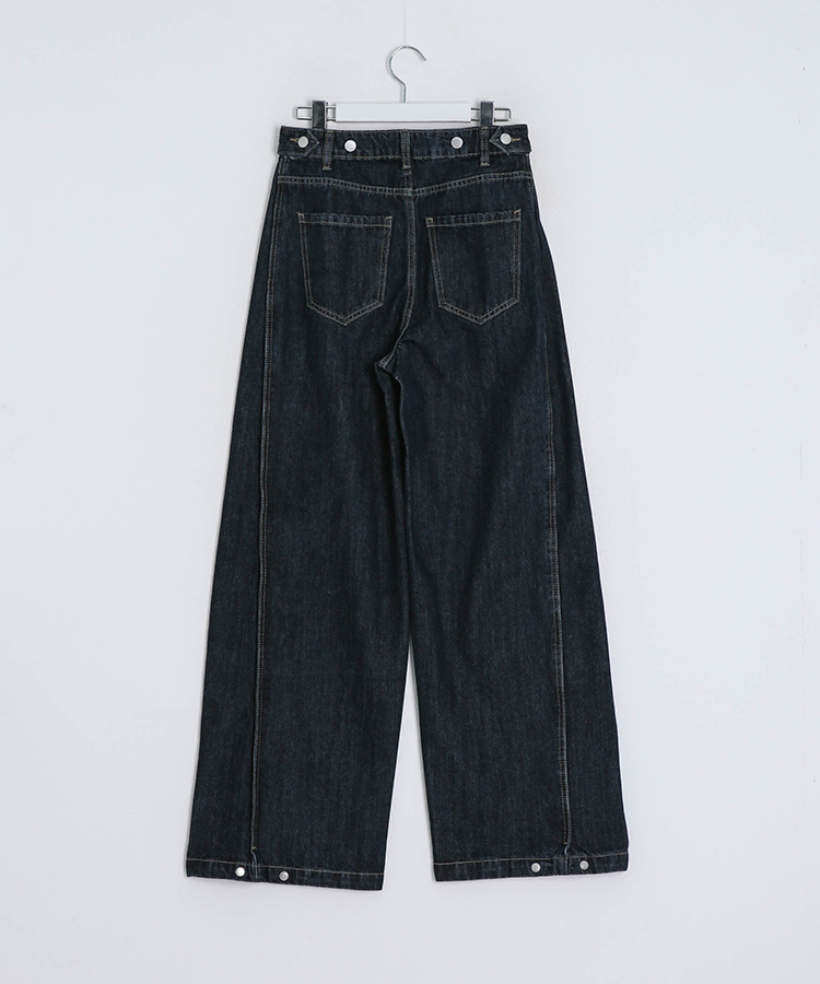 【BEST/벌룬핏2탄!】사이드 절개 비조 와이드 데님 팬츠